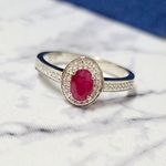 Boutique Ruby&White Zircon Ring in Platinum Over Silver 925 Photo 2