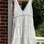 Lulus  One to Remember White Tie-Strap Tiered Babydoll Dress Women's Medium Photo 4