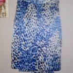 Tibi New York 100% silk blue cheetah print office skirt Photo 0