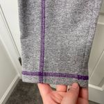 New York & Co. NWOT women’s soft gray stretch purple stitch leggings large Photo 2