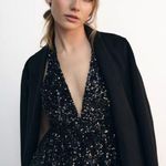 ZARA  dress mini Elegant Black Sequin Halter party cocktail night out evening date  Photo 14