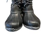 Lands' End Womens 502432 Lined Winter Duck Boots Mid Calf Lace Up Black Gray 11 Photo 2