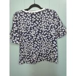 Draper James  Womens Sweatshirt Navy Floral Print Size Medium Cotton Photo 1