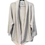MM Lafleur Open Cardigan Sweater M/L Beige 100% Merino Wool Oversized Shawl Size L Photo 0