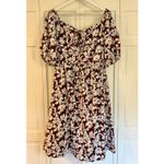 Free Assembly puff sleeve midi floral dress size large Brown Photo 4