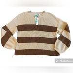 Cupcakes & Cashmere Striped Rimes Sweater Brown Size XL Photo 4