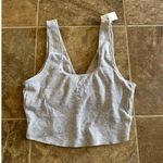 Aerie Lace Waffle Longline Bralette Medium Heather Gray Size Medium Photo 4