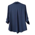 EXPRESS The Portofino Shirt Blue Button Front Size Small Lightweight Polyester Photo 1