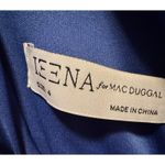 Mac Duggal Ileena  One Shoulder Long Sleeve Sapphire Blue Maxi Dress Formal Gown Photo 4