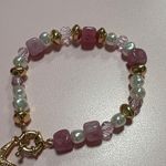 Pink and Gold Beaded Bracelet with Starfish Charm Photo 1