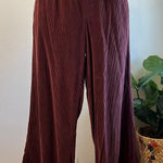 American Eagle AE Burgundy Red Soft Corduroy Drawstring Waist Wide Leg Pants Size Large Photo 0