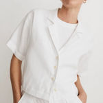 Joie  White 100% Linen Short Sleeve Button Down Top Women’s Size Small Photo 0