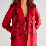 Free People  Red Velvet Ashby Blazer Photo 0