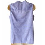 Anne Klein  Denim Blue & White Stripe Sleeveless Tie Front Blouse Top ~ Womens S Photo 2