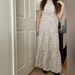 WAYF  Plaza Ditsy Floral Tiered Cotton Cut-Out Maxi‎ Dress Sz Small Puff Sleeve Photo 1