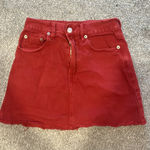 Brandy Melville Original Red Jean Mini Skirt Photo 0