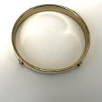 Cream and gold tone heart enamel bangle bracelet Photo 6