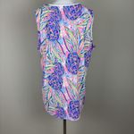 Lulu B Tank Top Womens XL Pink Colorful Sleeveless Multicolor Pineapple Crochet Photo 4