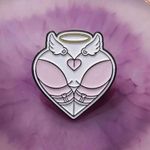 The Great NWT Pink Heart Angel Booty with Wings Brooch Lapel Pin Super Cute -  Gift! Photo 2