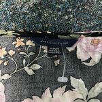 American Eagle  Black Floral Tie-Front Blouse M Silky Viscose Resort Casual Top Photo 12