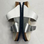 Birkenstock Arizona White Silver Double Strap Leather Narrow Sandals S-375 36 EU Photo 2