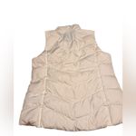 Lands’ End Oatmeal Ivory Puffer Vest Small Sleeveless Quilted Outerwear in GUC White Photo 5