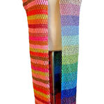 ROSE CARMINE Hand Crochet Maxi Cardigan Rainbow Stripe Metallic One Size Size undefined Photo 0