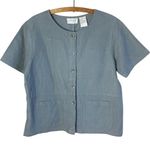 Erika Vtg  Collection Women’s Small Linen Blend Too Blouse Button Down Photo 0