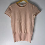 marshal fields Light Pink Short Sleeve Roll Crew Neck Cashmere Sweater Medium Photo 0