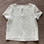 W5 Polka Dot White Short Sleeve Top Zipper Detail Women’s Size Medium Office Photo 4