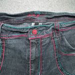 Vintage Apollo Women's Dark Blue Jeans Colorful Stitching Size 21/22 1980s Photo 1