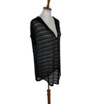 Jordan Taylor  Black Mesh Striped Hooded Swim Cover Up Tunic Medium Lightweight Photo 3