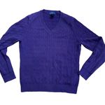 Brooks Brothers 346 Plum Purple Cable Knit V Photo 0