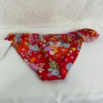 California Sunshine Red Floral Bikini Ruffle Hipster Bottom NWT Photo 7