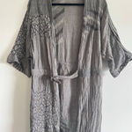 Rodebjer Gray Linen Blend Belted Kimono Jacket Cardigan Women’s Size M Lagenlook Size M Photo 0