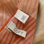 Loft ‎ Blanket Scarf Fringe Trim Chevron Pattern Soft Acrylic Cream Pink Cozy Photo 3