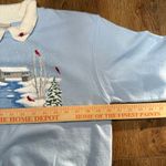 VTG 90s Morning Sun Blue Cardinal Winter Scene Collared Sweatshirt Womens M Size M Photo 6