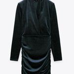 ZARA NWT  Bloggers Fav Sparkly Velvet Dress Blue Photo 4