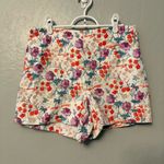 Ann Taylor  white and purple floral high waisted side zip dressy shorts size 8 Photo 2