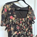 Y2K Black Floral Whimsygoth Maxi Dress Empire Fairy Grunge Dark Romantic Sz 14 Photo 1