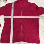 Jones New York  SPORT Zip Up Cable Knit Sweater Womens Medium Pink Warm Cozy Photo 5