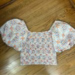 Anthropologie DOLAN Off-The-Shoulder Orange Motif Textured Top Size M Photo 8