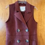 Anthropologie  Tandy Longline Faux Suede Utility Topper Vest Jumper Dress XS Photo 10