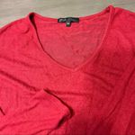 Gibson Womens Petite Medium Red Long Sleeve V Neck Hi Photo 3