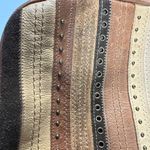 Fossil  leather studded riveted western boho shoulder bag suede neutral Photo 11