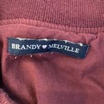 Brandy Melville Burgundy Zipper Long Sleeve Bomber Jacket Sz Lg Cotton Women’s Photo 4
