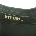 BTFBM SZ XL Button Down Ruched Shirt Dress Black Photo 3