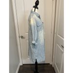 Ali Miles Chambray Cactus Print Tencel Shirt Dress Women's Small Western Boho Blue Photo 2