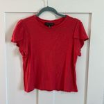 Catherine Malandrino  Women's M Tulip Sleeve Tee Shirt Rose Red Elevated Basic Photo 0