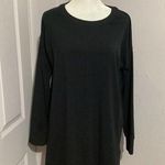 Eileen Fisher  Traceable Organic Cotton Crewneck Long Sleeve Mini Dress Black XS Photo 0